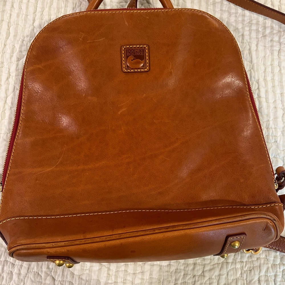 Dooney & Bourke Tan Leather Backpack